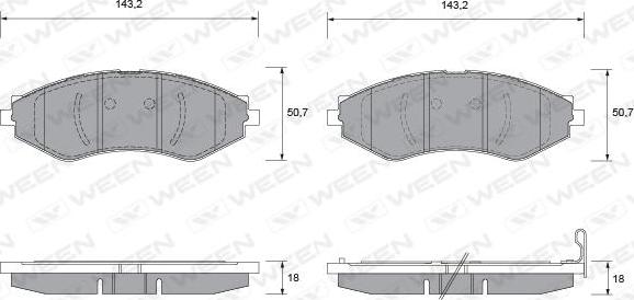 Ween 151-1110 - Bremžu uzliku kompl., Disku bremzes autospares.lv