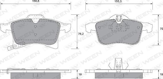 Ween 151-1111 - Тормозные колодки, дисковые, комплект www.autospares.lv