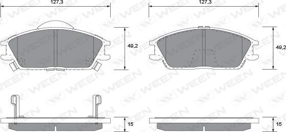 Ween 151-1117 - Bremžu uzliku kompl., Disku bremzes autospares.lv