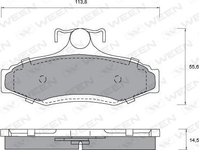 Ween 151-1189 - Тормозные колодки, дисковые, комплект www.autospares.lv