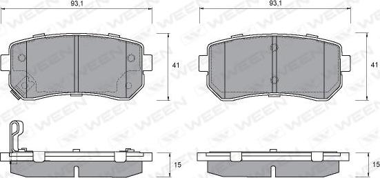 Ween 151-1188 - Тормозные колодки, дисковые, комплект www.autospares.lv