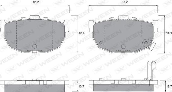 Ween 151-1135 - Тормозные колодки, дисковые, комплект www.autospares.lv