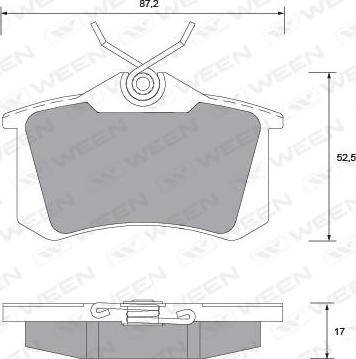 Ween 151-1136 - Тормозные колодки, дисковые, комплект www.autospares.lv