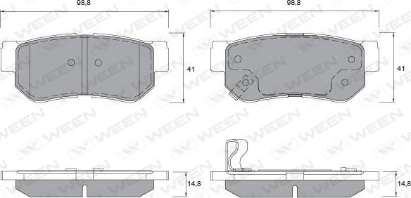 Ween 151-1133 - Тормозные колодки, дисковые, комплект www.autospares.lv