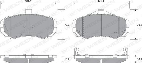 Ween 151-1121 - Brake Pad Set, disc brake www.autospares.lv