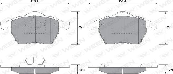 Ween 151-1122 - Brake Pad Set, disc brake www.autospares.lv