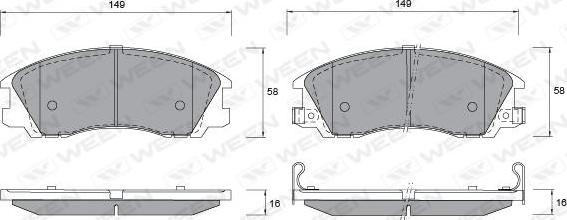 Ween 151-1176 - Bremžu uzliku kompl., Disku bremzes autospares.lv