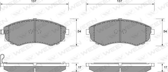 Ween 151-1170 - Тормозные колодки, дисковые, комплект www.autospares.lv