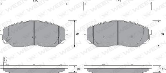 Ween 151-1172 - Bremžu uzliku kompl., Disku bremzes www.autospares.lv