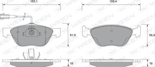 Ween 151-1859 - Brake Pad Set, disc brake www.autospares.lv