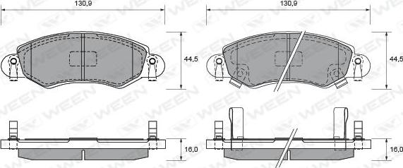 Ween 151-1854 - Brake Pad Set, disc brake www.autospares.lv