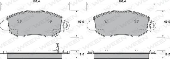 Ween 151-1856 - Bremžu uzliku kompl., Disku bremzes www.autospares.lv