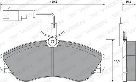 Ween 151-1858 - Bremžu uzliku kompl., Disku bremzes www.autospares.lv