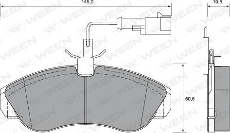 Ween 151-1857 - Brake Pad Set, disc brake www.autospares.lv