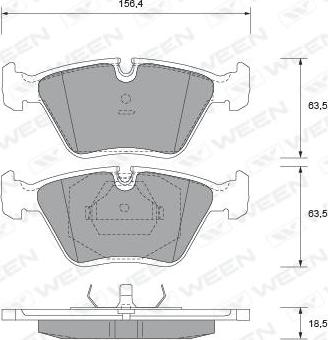 Ween 151-1809 - Bremžu uzliku kompl., Disku bremzes www.autospares.lv