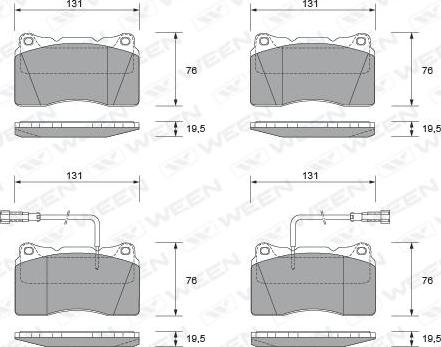 Ween 151-1815 - Bremžu uzliku kompl., Disku bremzes www.autospares.lv