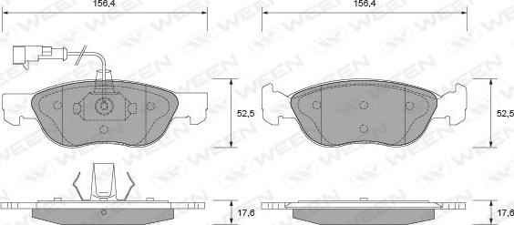 Ween 151-1816 - Bremžu uzliku kompl., Disku bremzes www.autospares.lv