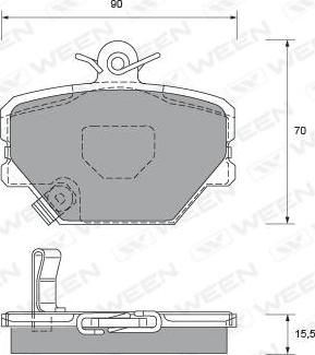 Ween 151-1818 - Тормозные колодки, дисковые, комплект www.autospares.lv