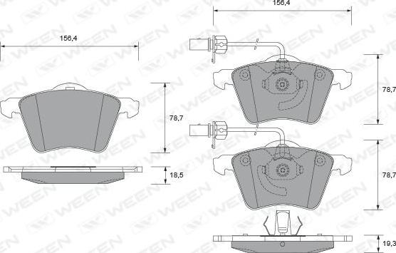 Ween 151-1880 - Bremžu uzliku kompl., Disku bremzes www.autospares.lv