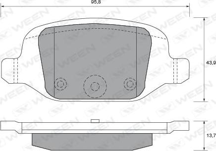 Ween 151-1832 - Тормозные колодки, дисковые, комплект www.autospares.lv