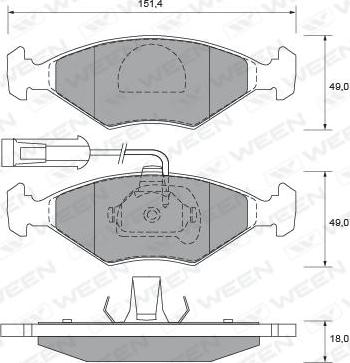 VEMA 833313 - Тормозные колодки, дисковые, комплект www.autospares.lv