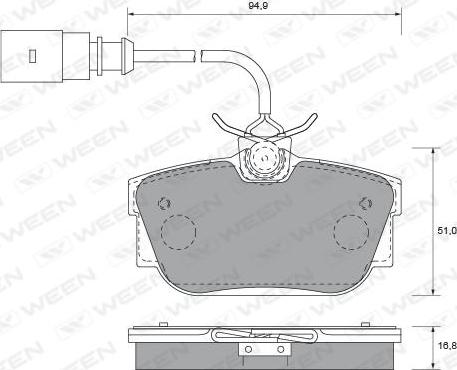 Ween 151-1821 - Brake Pad Set, disc brake www.autospares.lv