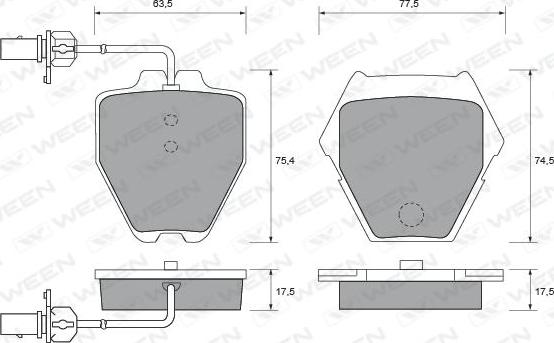 Ween 151-1822 - Brake Pad Set, disc brake www.autospares.lv