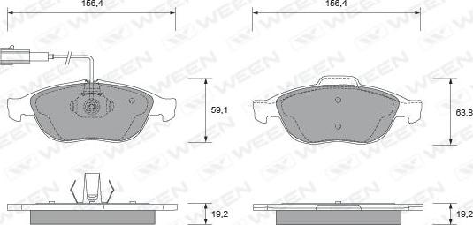 Ween 151-1870 - Bremžu uzliku kompl., Disku bremzes autospares.lv