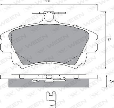 Ween 151-1345 - Bremžu uzliku kompl., Disku bremzes autospares.lv