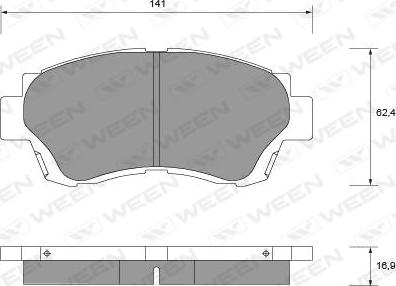 Ween 151-1359 - Тормозные колодки, дисковые, комплект www.autospares.lv