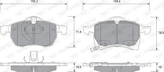 Ween 151-1309 - Bremžu uzliku kompl., Disku bremzes autospares.lv