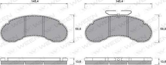 Ween 151-1302 - Bremžu uzliku kompl., Disku bremzes autospares.lv