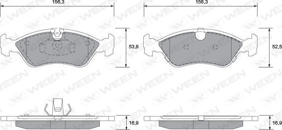 Ween 151-1307 - Bremžu uzliku kompl., Disku bremzes autospares.lv