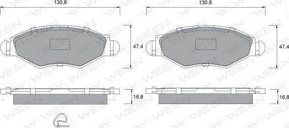 Ween 151-1319 - Bremžu uzliku kompl., Disku bremzes www.autospares.lv