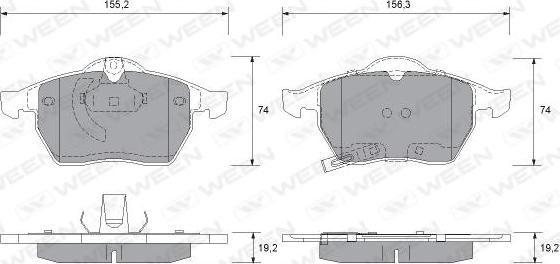 Ween 151-1310 - Brake Pad Set, disc brake www.autospares.lv