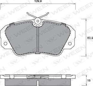 Ween 151-1313 - Brake Pad Set, disc brake www.autospares.lv