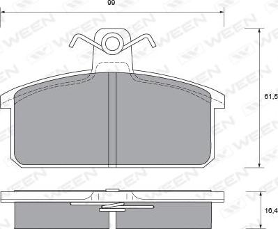 Ween 151-1389 - Bremžu uzliku kompl., Disku bremzes autospares.lv