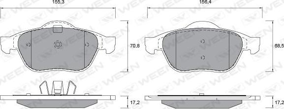 Ween 151-1336 - Bremžu uzliku kompl., Disku bremzes autospares.lv