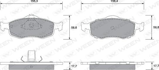 Ween 151-1290 - Тормозные колодки, дисковые, комплект www.autospares.lv