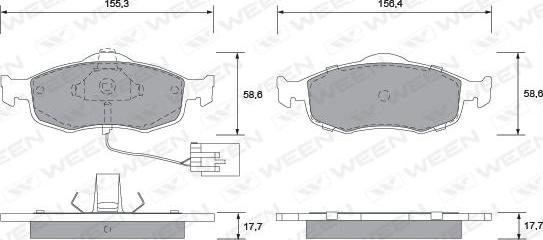 Ween 151-1291 - Bremžu uzliku kompl., Disku bremzes autospares.lv