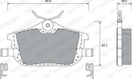 Ween 151-1249 - Bremžu uzliku kompl., Disku bremzes autospares.lv