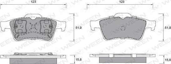 Ween 151-1246 - Тормозные колодки, дисковые, комплект www.autospares.lv