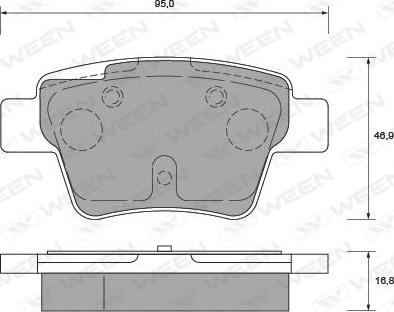 Ween 151-1243 - Тормозные колодки, дисковые, комплект www.autospares.lv