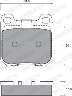 Ween 151-1242 - Тормозные колодки, дисковые, комплект www.autospares.lv