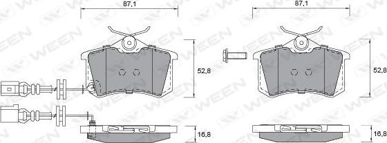 Ween 151-1247 - Brake Pad Set, disc brake www.autospares.lv