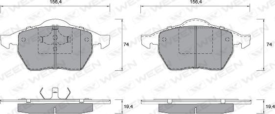 Ween 151-1258 - Тормозные колодки, дисковые, комплект www.autospares.lv