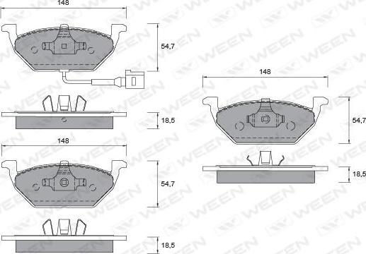 Ween 151-1253 - Brake Pad Set, disc brake www.autospares.lv