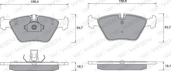 Ween 151-1266 - Bremžu uzliku kompl., Disku bremzes autospares.lv