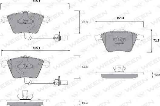 Ween 151-1260 - Bremžu uzliku kompl., Disku bremzes autospares.lv