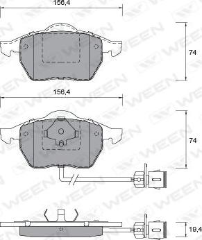 Ween 151-1261 - Bremžu uzliku kompl., Disku bremzes autospares.lv